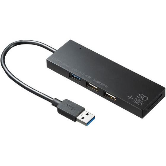 サンワサプライ USB3.1+2.0コンボハブ カードリーダー付き  カードリーダー ライター ＰＣ...