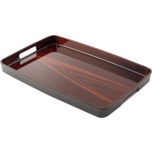 アサヒ興洋 長手盆 平安片面杢 すべり止め 42cm トレー お盆 コースター テーブル キッチン