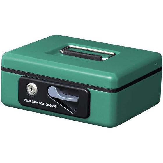 【お取り寄せ】プラス 金庫 小型 手提金庫 S グリーン CB-060G 12-867 手提金庫 現...