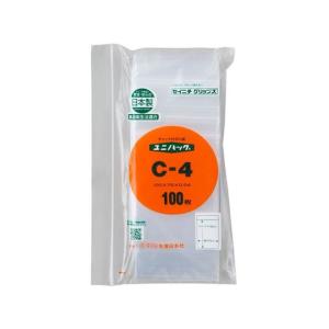 セイニチ ユニパック 0.04mm C-4 100枚入 #6650003 チャック付ポリ袋 厚さ０．０４ｍｍ ポリ袋