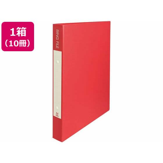 ビュートン 2穴リングファイル 紙製 A4タテ 背幅36mm レッド 10冊 Ａ４ 丸型２穴リングフ...