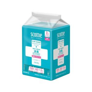 スコッティ（scottie） ウェットタオル 消毒 アルコールタイプ 40枚3個