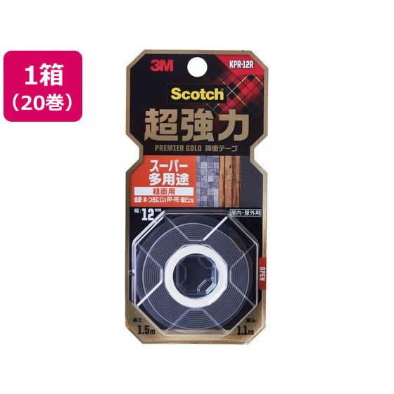 3M スコッチ 超強力両面テープ プレミアゴールド粗面用12mm 20巻 まとめ買い 箱買い 買いだ...