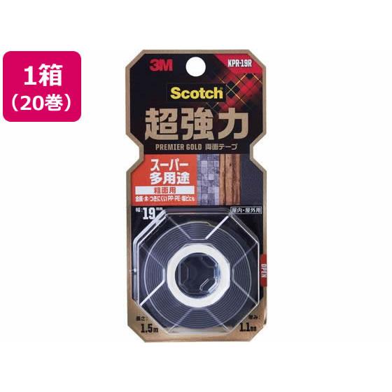 3M スコッチ 超強力両面テープ プレミアゴールド粗面用19mm 20巻 まとめ買い 箱買い 買いだ...