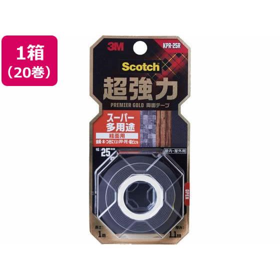 3M スコッチ 超強力両面テープ プレミアゴールド粗面用25mm 20巻 まとめ買い 箱買い 買いだ...
