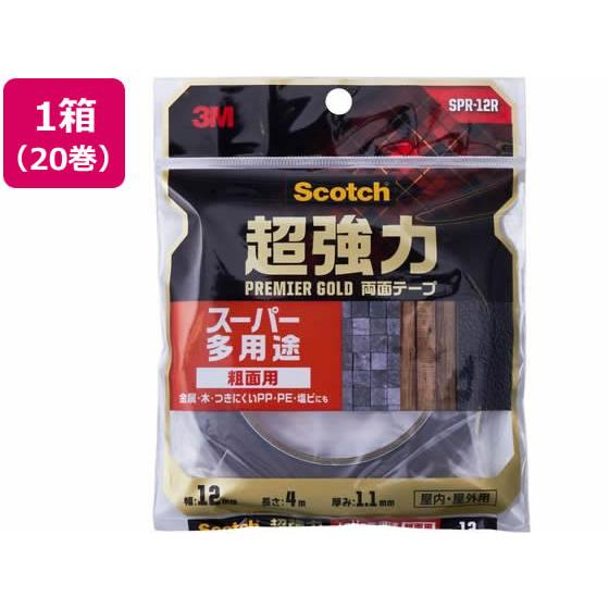 3M スコッチ 超強力両面テープ プレミアゴールド粗面用12mm 20巻 まとめ買い 箱買い 買いだ...
