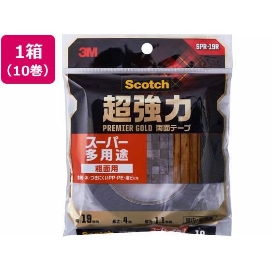 3M スコッチ 超強力両面テープ プレミアゴールド粗面用19mm 10巻 まとめ買い 箱買い 買いだ...
