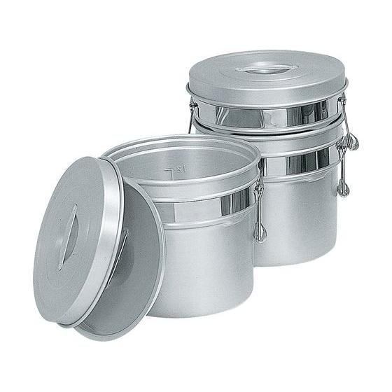 【お取り寄せ】シルバーアルマイト段付二重食缶 10L 247-R 食缶 給食 厨房 キッチン