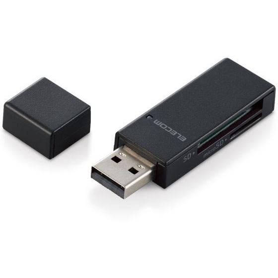 【お取り寄せ】エレコム カードリーダー SD microSD対応 直挿し MR-D205BK カード...