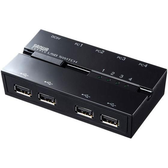 【お取り寄せ】サンワサプライ 磁石付きUSB2.0手動切替器 SW-US44HMG 切替機 分配器 ...