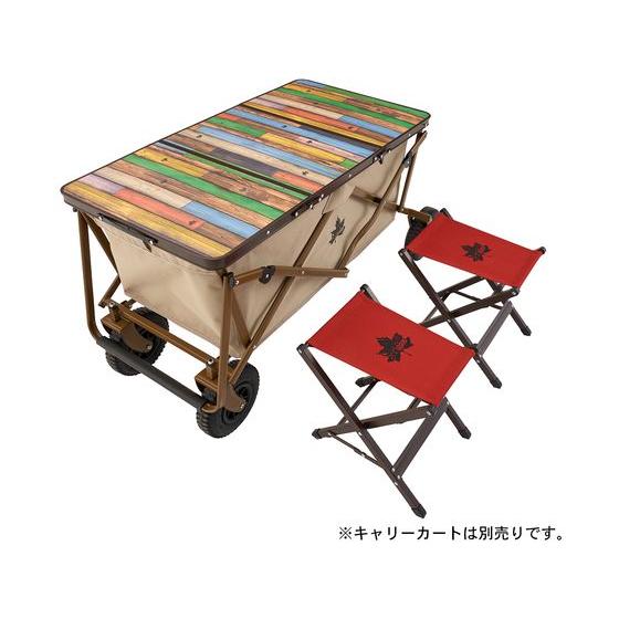 ロゴス Old Wooden 丸洗いカートテーブルセット2 セットテーブル 椅子セット アウトドアテ...