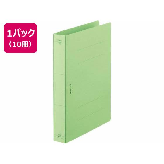 【お取り寄せ】ライオン事務器 フラットファイル A4タテ (特厚とじタイプ) 緑 10冊  厚綴じタ...