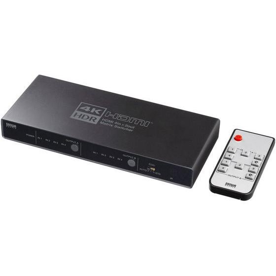 【お取り寄せ】サンワサプライ 4K・HDR・光デジタル出力付きHDMIマトリックス切替器 切替機 分...