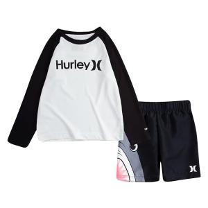 (取寄) ハーレー キッズ ボーイズ シャーク ティース スイム セット (トドラー) Hurley Kids boys Hurley Kids Shark Teeth Swim Set (Toddler) Black｜jetrag