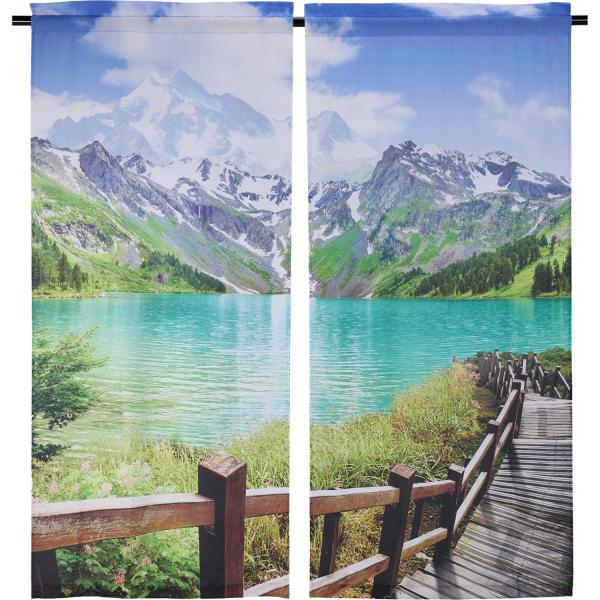 P最大17倍3/12-13限定 (取寄) ランドスケープ カーテンズ - 2 パネルズ ロッド ポケ...