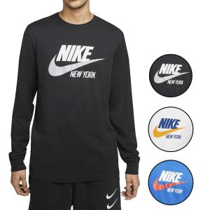 NIKE ナイキ Tシャツ ロンT 長袖Tシャツ メンズ スウォッシュロゴ ニューヨーク ロングスリーブ Tシャツ ブラック/ホワイト/ブルー Nike NSW 送料無料