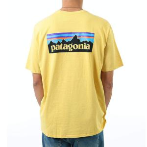 PATAGONIA パタゴニア Tシャツ メンズ 黄色 オーガニックコットン バックプリント 半袖Tシャツ ロゴ 半袖送料無料 Patagonia Men's P-6 LOGO T-Shirt｜jetrag