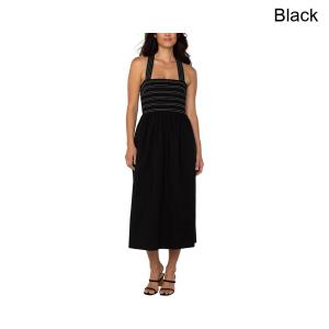 (取寄) リバプール・ロサンゼルス スリーブレススモックウーブンミディドレスウィズトラプントストラップ liverpool los angeles Sleeveless Smocked Woven Midi