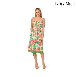 (取寄) アドリアナ・パペル スモックプリントプレースメントドレス adrianna papell Smocked Printed Placement Dress