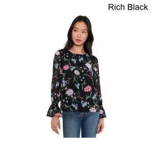 (取寄) セセ ロングスリーブスモックカフクルーネックトップ cece Long Sleeve Smocked Cuff Crew Neck Top