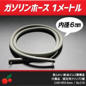 燃料ホース  内径6mm×1Ｍ クリップ付 no.216