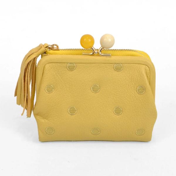 ペルケ perche アクリル玉がま口2つ折り財布 08-06-03560-YEDOT