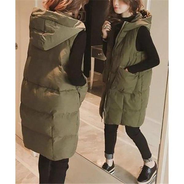 【特価】ダウン　レディース　ロング　防寒　ダウン ダウン フェイクダウンフードロング　wb-011