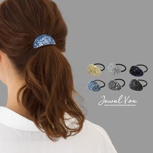 ヘアゴム ヘアアクセ ラメ スパンコール グリッター カーブ...