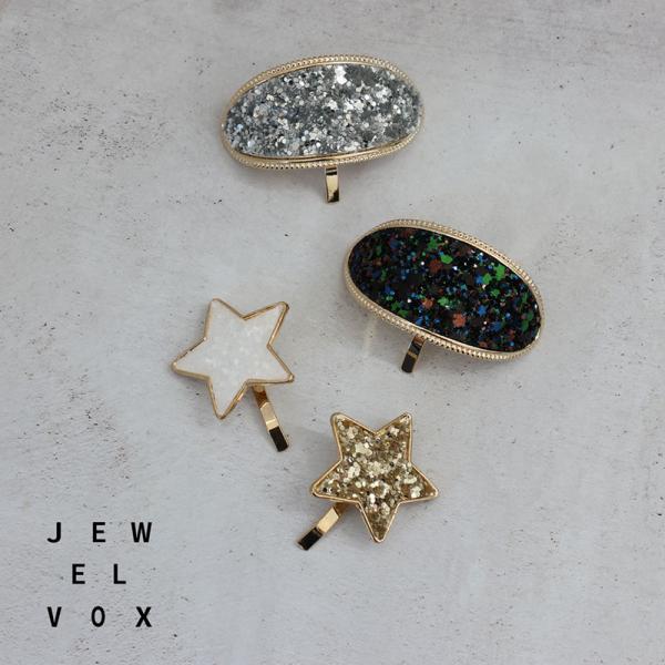 ポニーフック レディース ヘアピン フック スパンコール カーブ スター まとめ髪  ヘアアクセサリ...