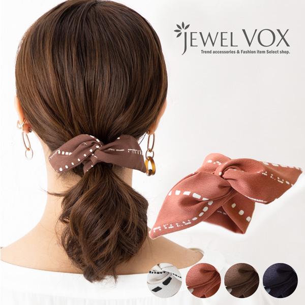 ヘアアクセ ヘアアクセサリー ワイヤーポニー 幅広 レトロ柄 ヘアアレンジ ワイヤー入り 大人カジュ...