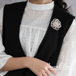 ブローチ おしゃれ パール キルトピン フォーマル カメリア