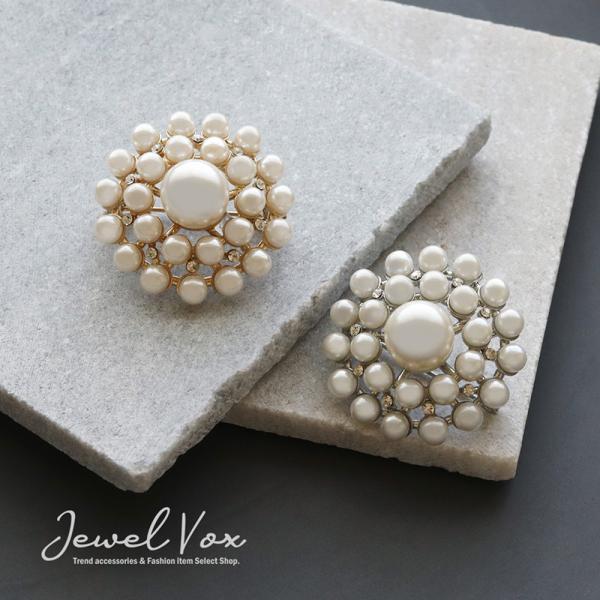 ブローチ キルトピン ストールピン 安全ピン レディース 丸 メッキ パール 花 フラワー 30代 ...