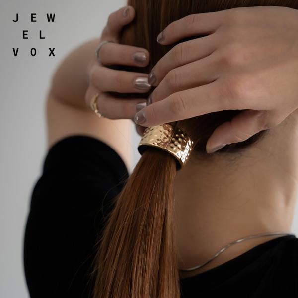 ヘアリング ヘアカフス ヘアゴム ヘアアクセサリー レディース メタル 平打ち まとめ髪 ポニーテー...