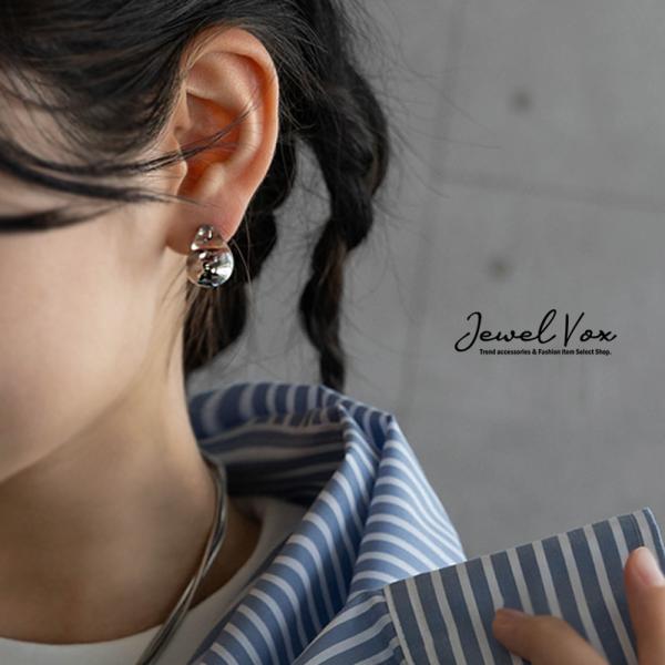 ピアス レディース 金属アレルギー対応 ニッケルフリー チタンポスト クリア ドロップ メタルボール...