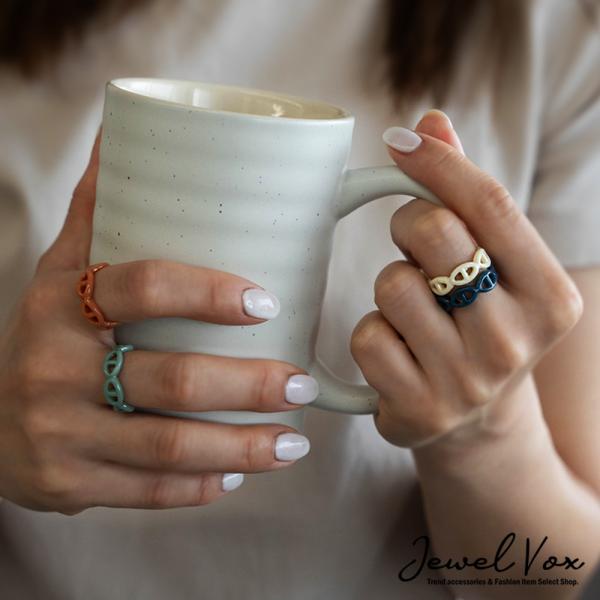 指輪 リング レディース ニッケルフリー 金属アレルギー対応 アクリル マリンチェーン 13号 カジ...