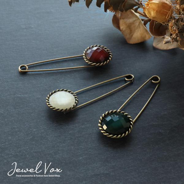 ブローチ ビジュー付きアンティーク風キルトピン 安全ピン  ヘアアクセサリー 七五三