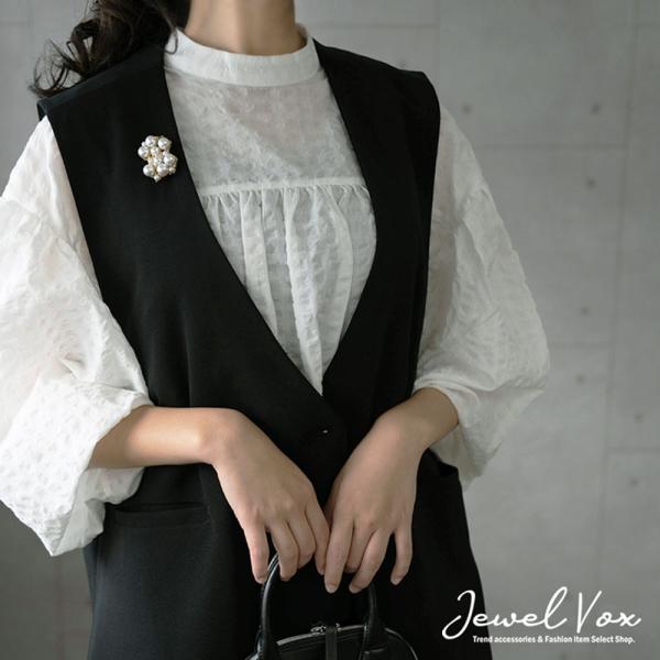 ブローチ キルトピン ストールピン 安全ピン レディース パール ニュアンス シンプル メタル パー...