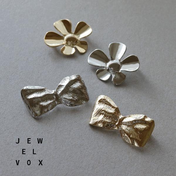 ブローチ キルトピン ストールピン 安全ピン 花 フラワー リボン 2タイプ メタル シンプル 入学...