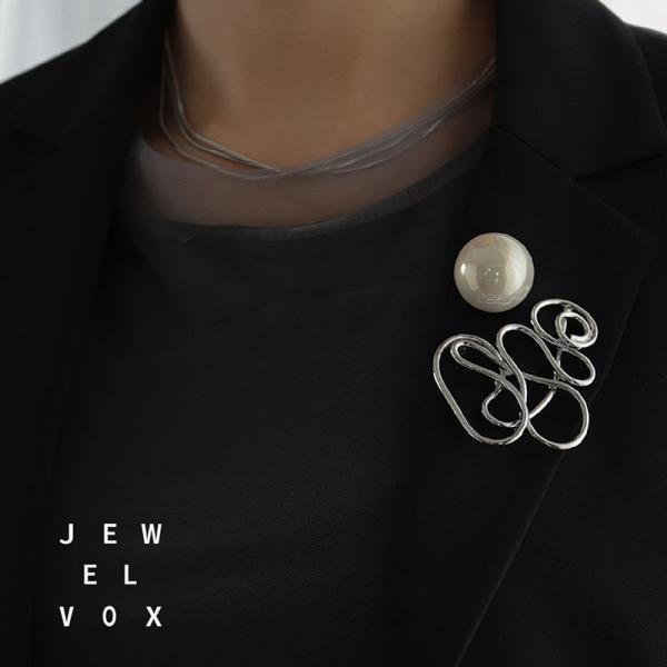 ブローチ キルトピン ストールピン 安全ピン パール風 一粒 BIGパール シンプル 重ね付け 入学...