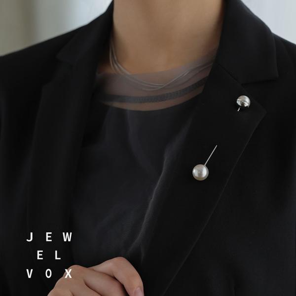 ブローチ キルトピン ストールピン 安全ピン パール シンプル シルバー ワンポイント 重ね付け 入...
