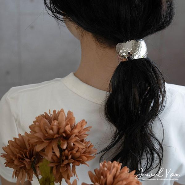 ポニーフック ヘアフック ヘアアクセサリー メタル 槌目加工 平打ち まとめ髪 シンプル 可愛い レ...
