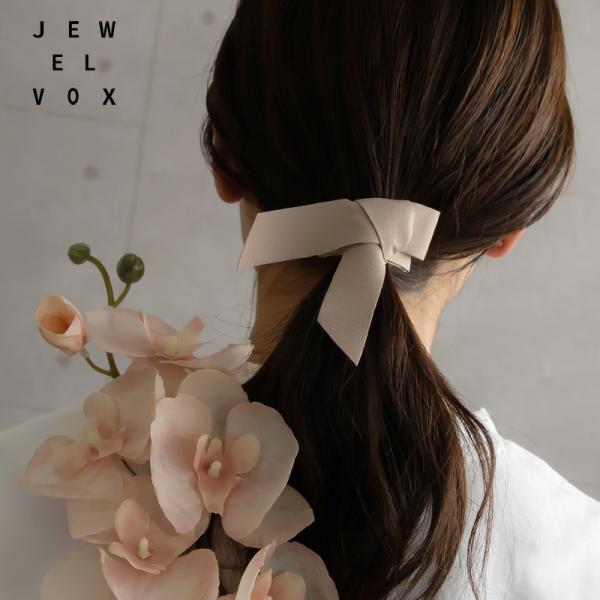 ポニーフック ヘアーフック ヘアアクセ レディース アクセサリー りぼん リボン タイ アイボリーブ...