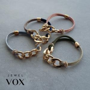 ヘアゴム ヘアポニー ヘアアクセサリー ゴールド チェーン ストーン