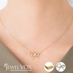 ネックレス レディース ショート 金属アレルギー対応 チェーン ハート リボン ゴールド ニッケルフリー ブランド 40代