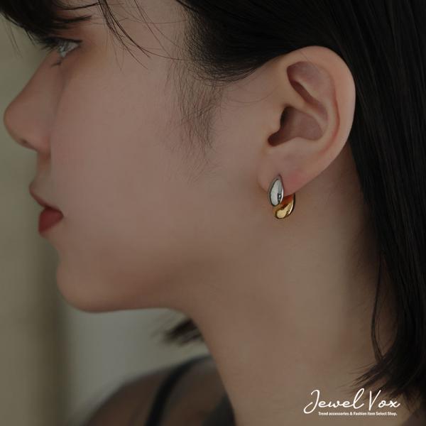 ピアス レディース ニッケルフリー 金属アレルギー対応 チタンポスト バイカラー MIXカラー 2w...