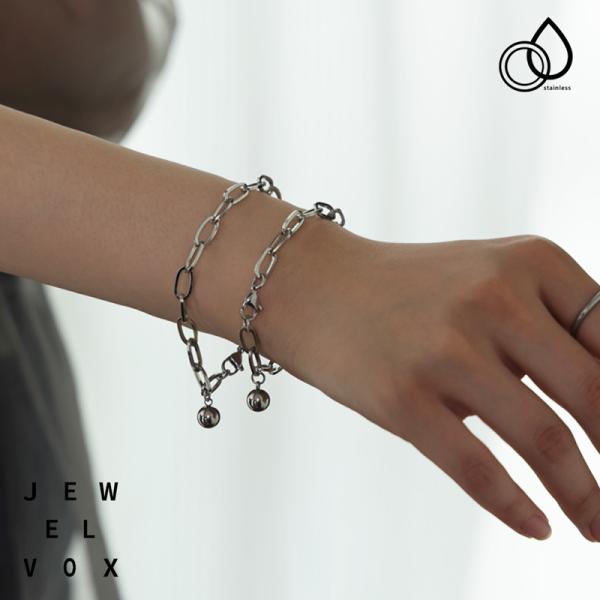ブレスレット レディース サージカルステンレス 金属アレルギー対応 2サイズ メタルボール メンズラ...