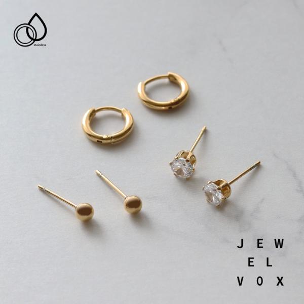 ピアス ステンレス レディース 金属アレルギー サージカルステンレス 3個セット キュービックジルコ...