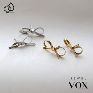 ピアス レディース サージカルステンレス 金属アレルギー対応  リボン ワンポイント スネークチェーン 40代 50代 つけっぱなし 錆びない