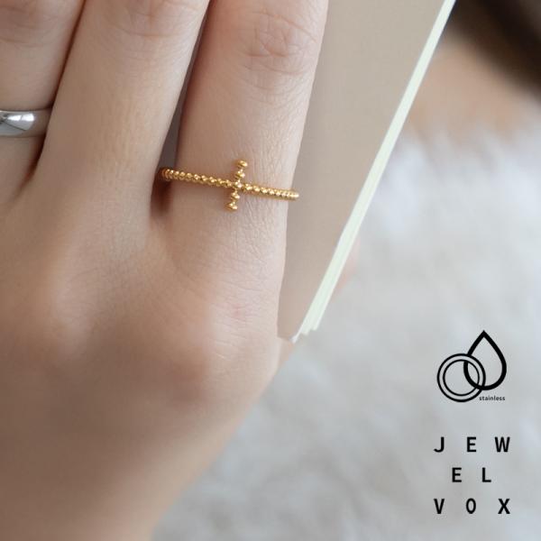 リング 指輪 ステンレス製 金属アレルギー クロス 十字架 ニュアンス ゴールド 12号 14号 1...