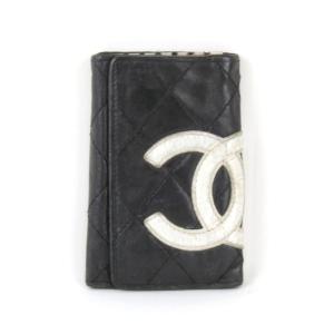 『USED』 CHANEL シャネル カンボンライン キーケース ブラック×ホワイト｜jewellshop